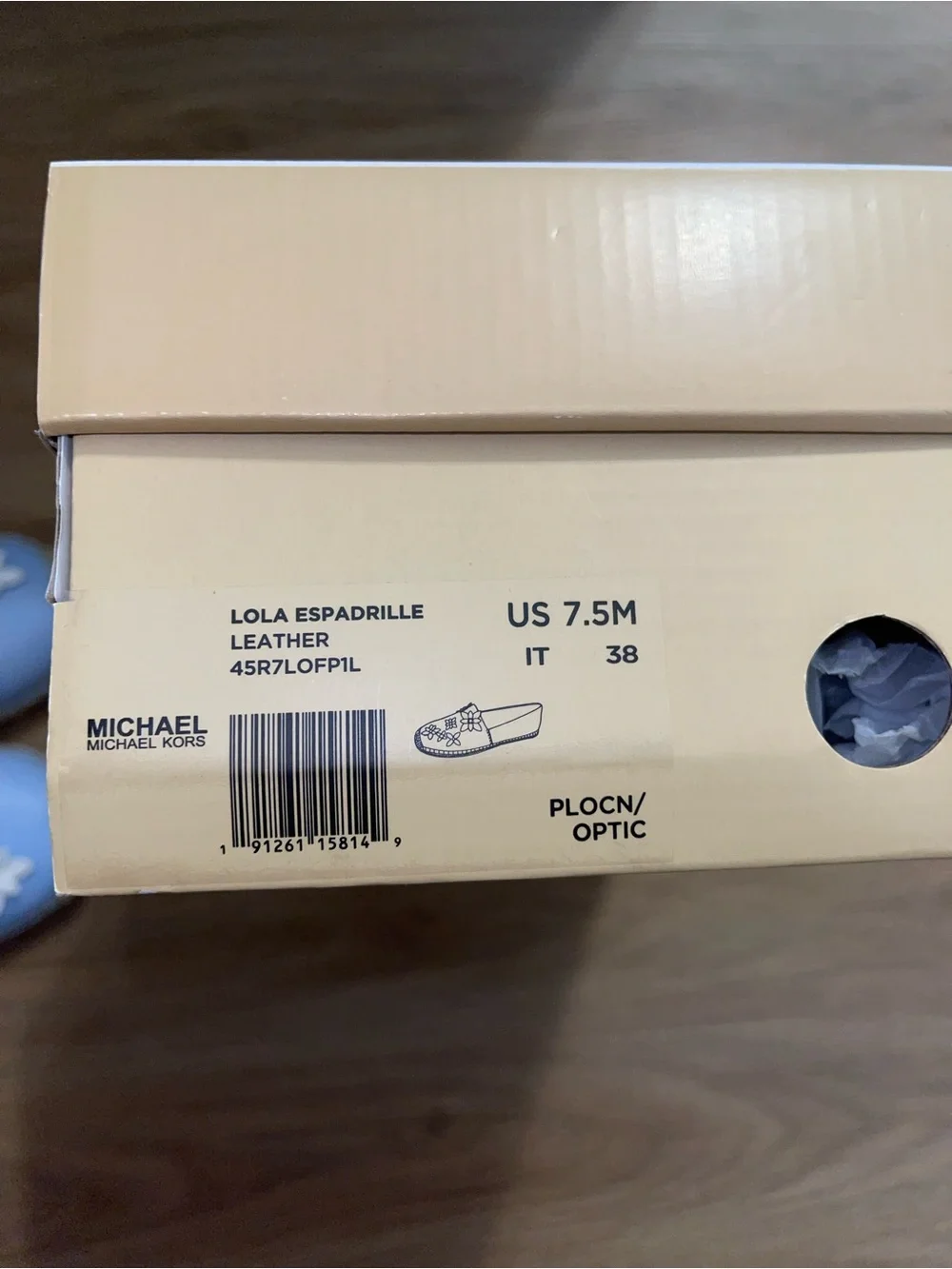 Michael Kors Blue Floral Leather Espadrille Slip-On Flats – Size 7.5